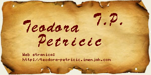 Teodora Petričić vizit kartica